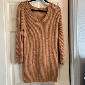 Brown sweater dress